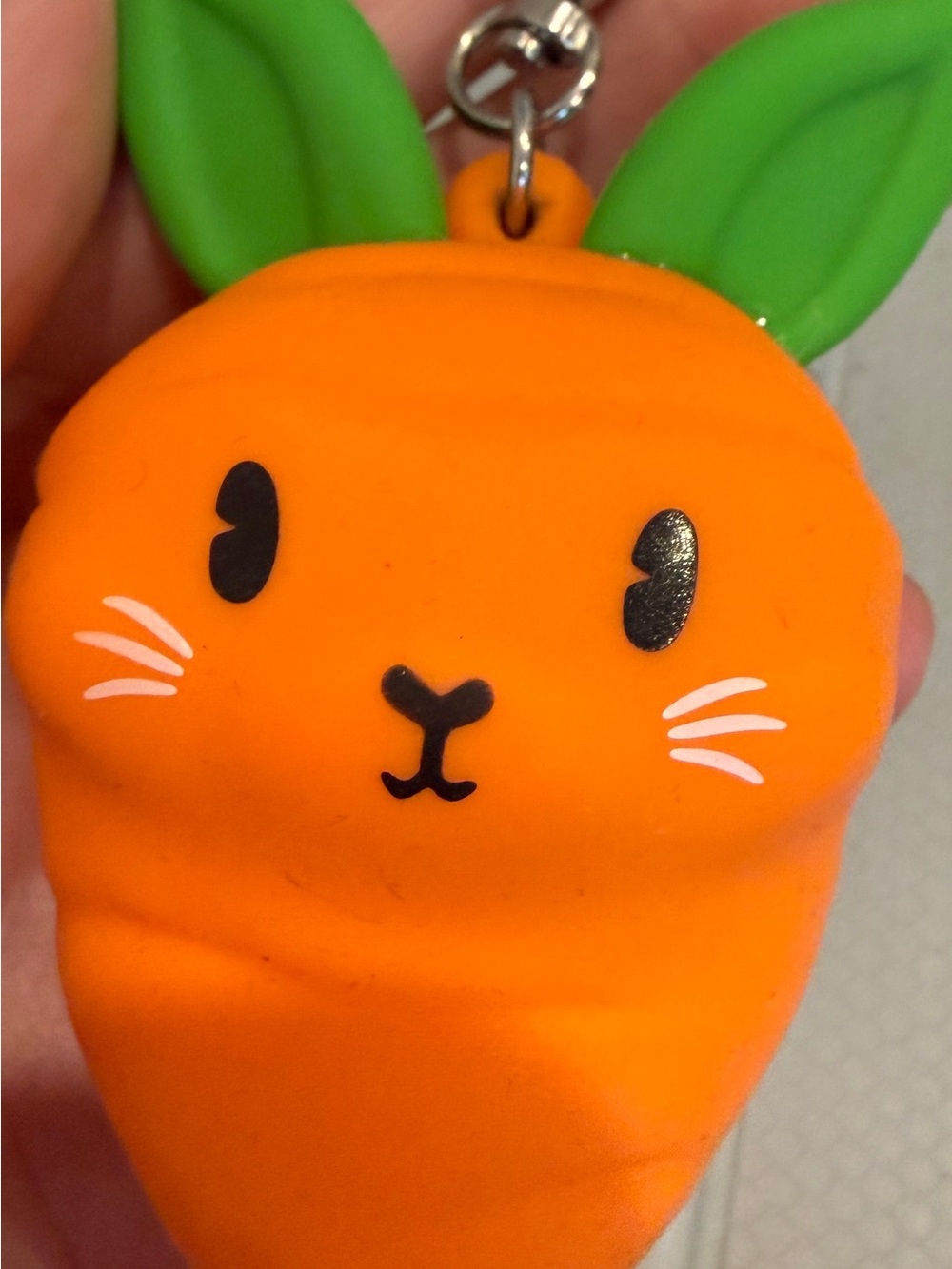Bath & Body Works Orange Bunny Carrot Hand Sanitizer Holder Keychain